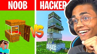 Minecraft NOOB vs HACKER  I CHEATED in a Build Challenge 😂 [upl. by Namien]