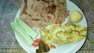 Yesterdays Dinner😋 CucumberMango PickleParathaOmlette amp Dessert food cooking recipe foodie [upl. by Branscum893]