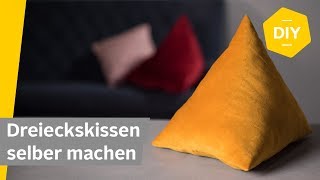 DIY Kissen aus Samt nähen in Dreiecksform  Roombeez – powered by OTTO [upl. by Pasadis]