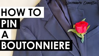 How to Pin a Boutonnière or Corsage StepbyStep Tutorial [upl. by Sedruol]