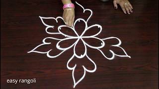 3 dots simple kolam  Beginners muggulu  easy rangoli by Suneetha [upl. by Hewitt]