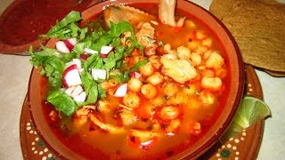 COMO HACER POZOLE ROJO DE POLLO A MI ESTILO  Recetas Aleliamada [upl. by Fairweather]