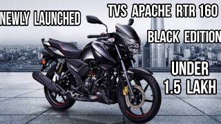 New 2024 Tvs Apache RTR 160 Black Edition details review [upl. by Heuser989]