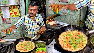 भारत का पहला पानी वाला OMLETTE 😳😳 बिना OIL और BUTTER सिर्फ Only Water😱⚠️  Street food [upl. by Airyk]