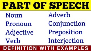 Part Of Speech  In English Grammar with Examples  Noun Pronoun Adjective Verb Adverb [upl. by Aisetal812]