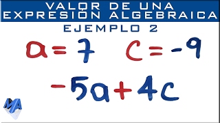 Valor numérico de expresiones algebraicas  Ejemplo 2 [upl. by Maddalena458]