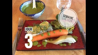 CABILLAUD en PAPILLOTE LEGUMES VAPEUR amp SAUCE VIERGE AUX FINES HERBES SEMAINE DIETOX Jour 3 [upl. by Finnegan340]