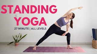 27 minute Standing Yoga Basics  Yoga For Beginners  Yoga without mat [upl. by Neelyhtak779]