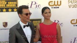 Matthew McConaughey amp Camila Alves at the 19th Annual Critics Choice Movie Awards [upl. by Ydac]