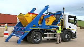 Scania Hyva Skip loader explained [upl. by Aiuhsoj379]