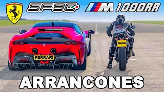 Ferrari SF90 vs Superbike BMW M ARRANCONES [upl. by Almallah852]