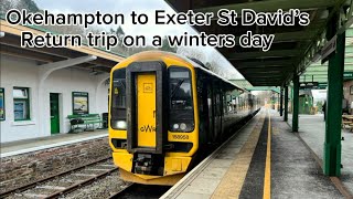 Okehampton to Exeter St David’s Return trip a Winters day Great Western Railway [upl. by Nolek]