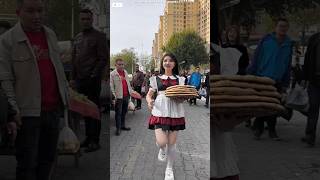 This robot girl sells parathas on the street shortvideos [upl. by Herbie92]