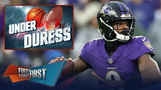 Lamar Jackson is Under Duress Ravens host Texans in AFC Divisional Round  NFL  FIRST THINGS FIRST [upl. by Ricketts935]