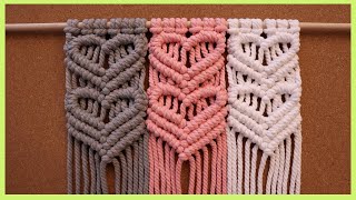 DIY Macrame heart Wall Hanging  마크라메  マクラメ  Макраме  Macramé  Makramee  makrome  म्याक्राम [upl. by Carolee]