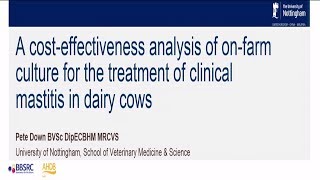 A costeffectiveness analysis of onfarm culture for the treatment of clinical mastitis [upl. by Daisie]