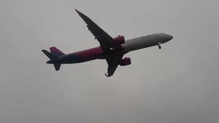 wizz Airbus A321251NX landing Gatwick Airport 10042024 [upl. by Lledrac581]