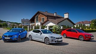 2019 Kia Stinger vs 2019 Skoda Octavia RS vs 2019 Skoda Superb [upl. by Eenimod]