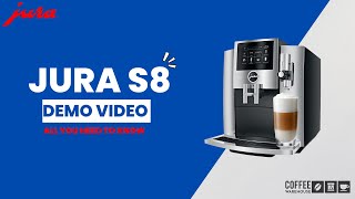 Jura S8 Demo  Superautomatic Coffee amp Espresso Machine  Coffee Warehouse [upl. by Ahsimit]