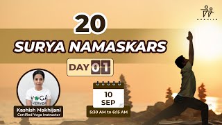 Surya Namaskar Challenge  Day 1 by ‪Kashish Makhijani [upl. by Quirita]