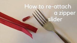 How to reattach a zipper slider [upl. by Schoof]