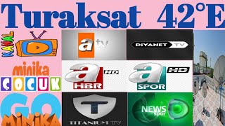 Turaksat 42 east dish setting 42e sattellite new update 42e channel list 2024 [upl. by Aiehtela424]