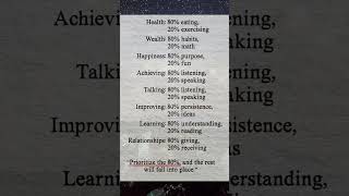 Pareto principle in life motivation successminset mindset personaldevelopment shorts viral [upl. by Eliseo128]