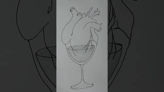 How To Draw A Heart Shaped Wine Glass 🍷 [upl. by Maharva258]