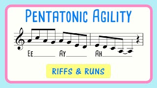 Pentatonic Riffs and Runs Vocal Warm Up  Vocal Agility Ee Ay Ah [upl. by Zsazsa]