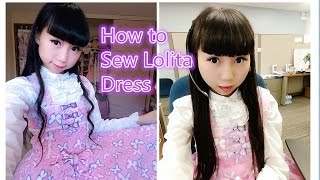 How to Sew Sweet Lolita Dress for Beginners Without Zipper and Elastic Band [upl. by Cardon]