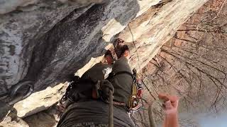 Free climbing Ribs 55 at the Gunks [upl. by Ardnohsed]