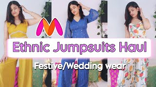 MYNTRA ETHNIC JUMPSUIT haul  myntra party wear jumpsuit haul  affordable party wear haul [upl. by Champ974]