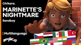 MIRACULOUS  🎃 MULTILANGUAGE CREEPY ADRIEN Marinettes Nightmare — S2 Sandboy 2021 COMPILATION [upl. by Sedrul]