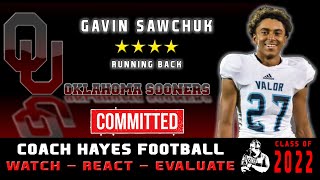 4⭐ Gavin Sawchuk Highlights  The 2 RB in the class of 22 is committed to Oklahoma WRE [upl. by Bart]