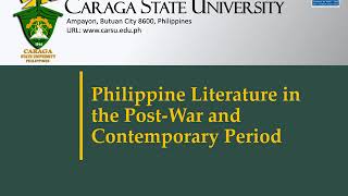 Lesson 5 Literature in the Postwar and Contemporary Period [upl. by Annayk133]