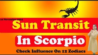 SUN TRANSIT IN SCORPIO FROM 16TH NOVEMBER FOR ALL ASCENDANT IN HINDI [upl. by Nola693]