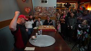 Randy Santel demolishes 28 inch pizza at Benny DiCartas [upl. by Ulund]