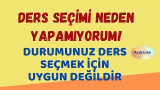 Kayıt Yenileme Yaptım Ders Seçimi Neden Yapamıyorum Durumunuz Ders Seçmek İçin Uygun Değildir [upl. by Mavra]