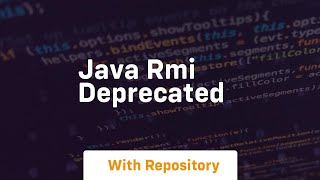 java rmi deprecated [upl. by Sadnac]