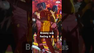 Bronny getting hyped at USC midnight madness 🔥🕺 [upl. by Aennyl]