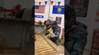 Welding prank with junior mechanist carrepair carpart automobile mechanic weldinh [upl. by Talich]