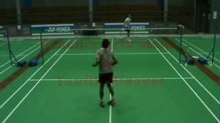 Match Erik Meijs vs Taufik Hidayat during practise Taufik Hidayat Arena Jakarta May 2013 [upl. by Akemhs]