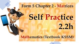 Form 5 Mathematics KSSM Chapter 2  Matrices  Self Practice 22h [upl. by Eniluqcaj565]