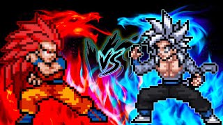 ULTRA INSTINCT XENO GOKU SSJ4 VS GOKU SSJG 3 [upl. by Neehsas]