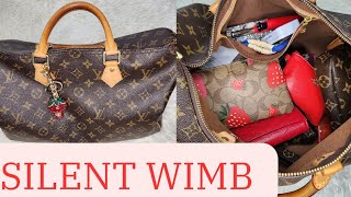 WHATS IN MY BAG LOUIS VUITTON SPEEDY 35 MONOGRAMPRINT SILENT WIMB 🍓🍓🍓🍓 asmr [upl. by Adian165]