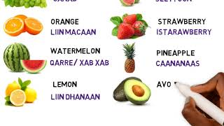 Fruits amp Vegetables in Somali [upl. by Swift258]