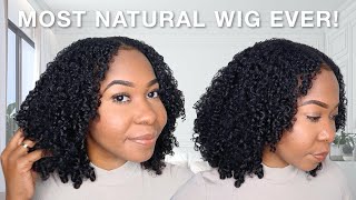 BEST Curly Wig Ever  VPart Kinky Curly Wig Install With Leave Out  No Lace No Glue  Unice Hair [upl. by Avilys14]