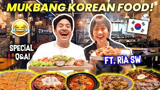 MUKBANG KOREAN FOOD  QampA FT RIA SW [upl. by Namsu192]