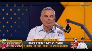 THE HERD  Colin Cowherd SHOCKED Brock Purdy Looked ELITE With 49ers Vs Jets  NFL [upl. by Adnyl175]