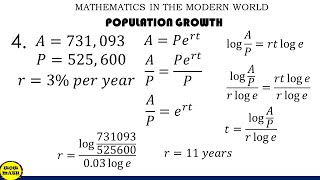 POPULATION GROWTH  FINDING THE VALUE OF t [upl. by Morrell]